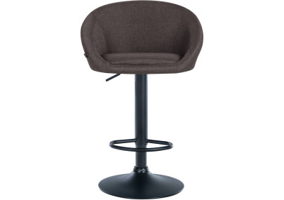 Tabouret de bar Davie, tissu : noir/gris foncé