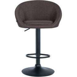 Tabouret de bar Davie, tissu noir gris foncé