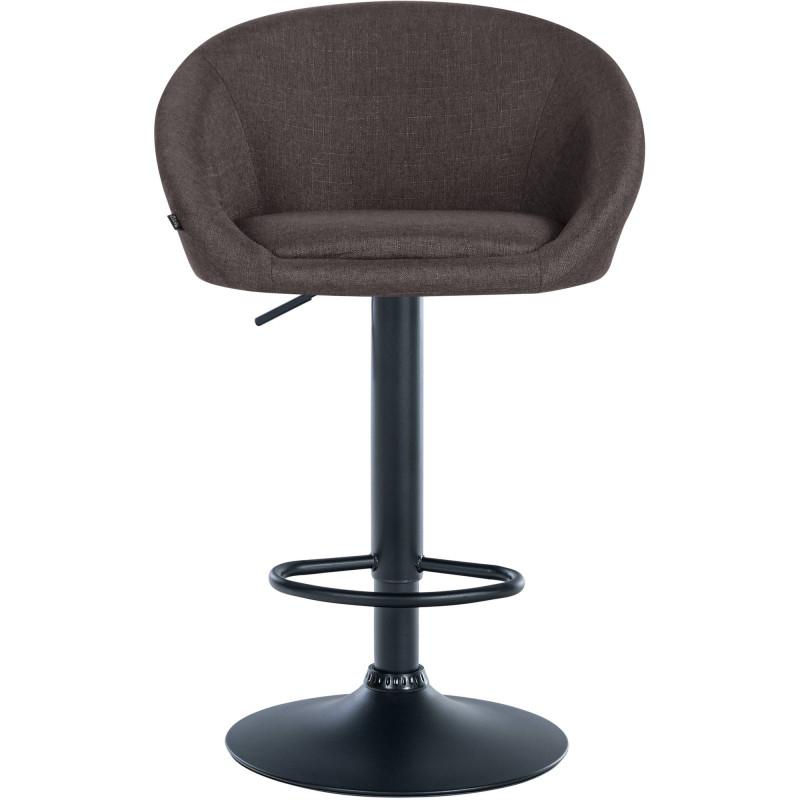 Tabouret de bar Davie, tissu : noir/gris foncé