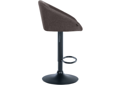 Tabouret de bar Davie, tissu : noir/gris foncé