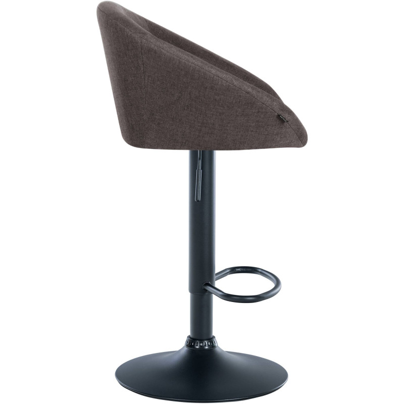 Tabouret de bar Davie, tissu noir gris foncé