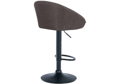 Tabouret de bar Davie, tissu : noir/gris foncé