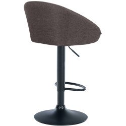 Tabouret de bar Davie, tissu noir gris foncé
