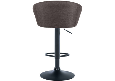 Tabouret de bar Davie, tissu : noir/gris foncé