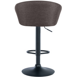 Tabouret de bar Davie, tissu noir gris foncé