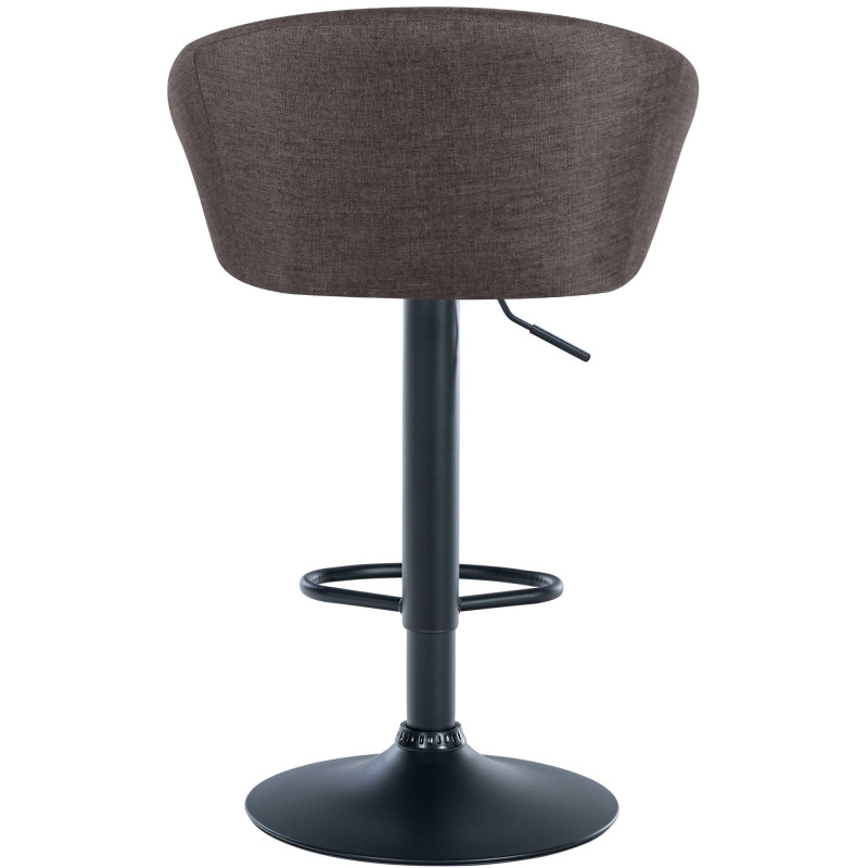 Tabouret de bar Davie, tissu : noir/gris foncé