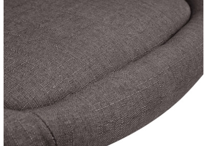 Tabouret de bar Davie, tissu : noir/gris foncé