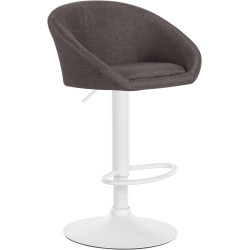 Tabouret de bar Davie, tissu blanc gris foncé