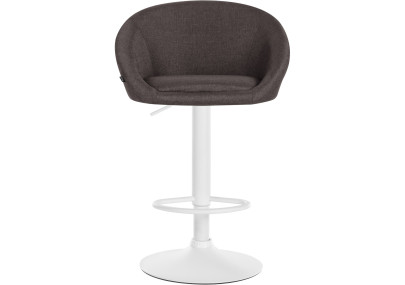 Tabouret de bar Davie, tissu blanc/gris foncé