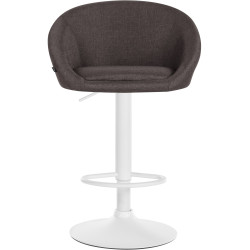 Tabouret de bar Davie, tissu blanc/gris foncé