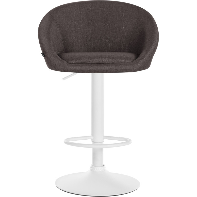 Tabouret de bar Davie, tissu blanc gris foncé