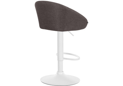 Tabouret de bar Davie, tissu blanc/gris foncé
