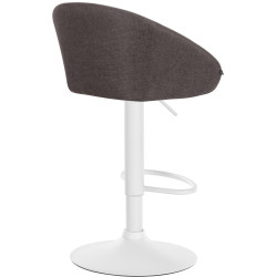 Tabouret de bar Davie, tissu blanc gris foncé