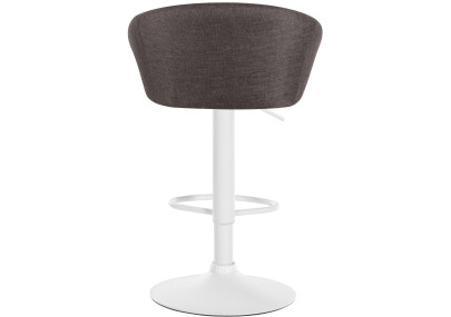 Tabouret de bar Davie, tissu blanc/gris foncé