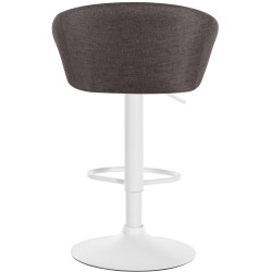 Tabouret de bar Davie, tissu blanc gris foncé