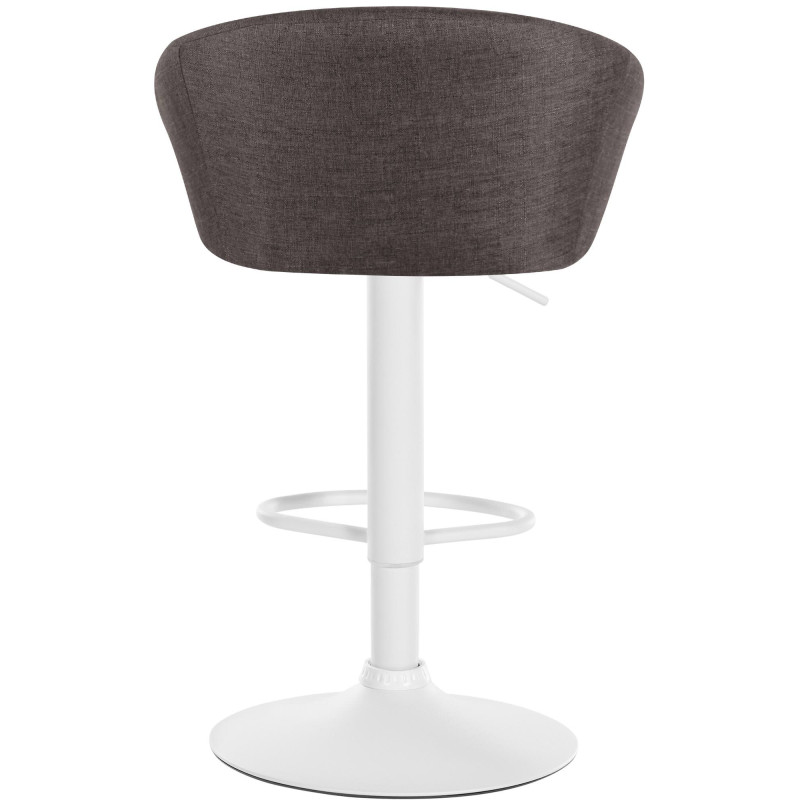 Tabouret de bar Davie, tissu blanc gris foncé