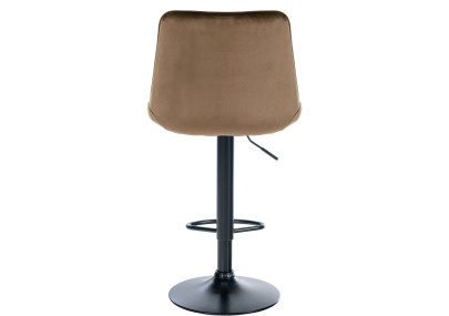 Ensemble de 2 tabourets de bar Toni en velours, noir et marron