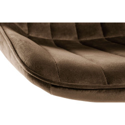 Lot de 2 tabourets de bar Toni en velours noir brun