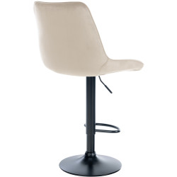 Lot de 2 tabourets de bar Toni en velours noir crème