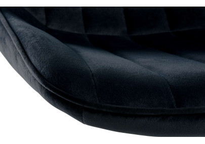 Lot de 2 tabourets de bar Toni en velours noir