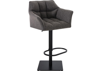 Tabouret de bar Damaso B, tissu gris titane