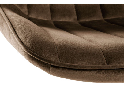 Ensemble de 2 tabourets de bar Toni en velours, blanc/marron