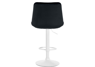 Ensemble de 2 tabourets de bar Toni en velours, blanc et noir