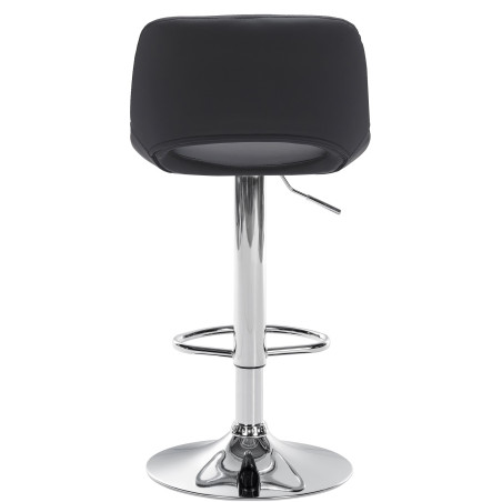 Tabouret de bar Camden, similicuir, chrome, noir