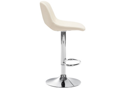 Tabouret de bar Camden, similicuir, chrome, crème