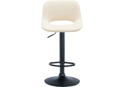 Tabouret de bar Camden, similicuir, noir et crème