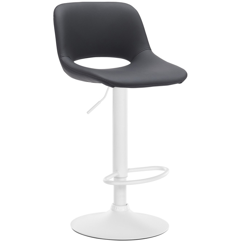 Tabouret de bar Camden, similicuir, blanc/noir