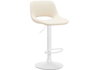 Sgabello da bar Camden, similpelle, bianco/crema