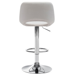 Tabouret de bar Camden, velours, chrome crème