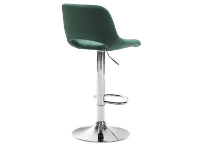 Tabouret de bar Camden, velours, chrome, vert