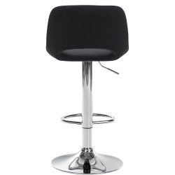 Tabouret de bar Camden, velours, chrome, noir