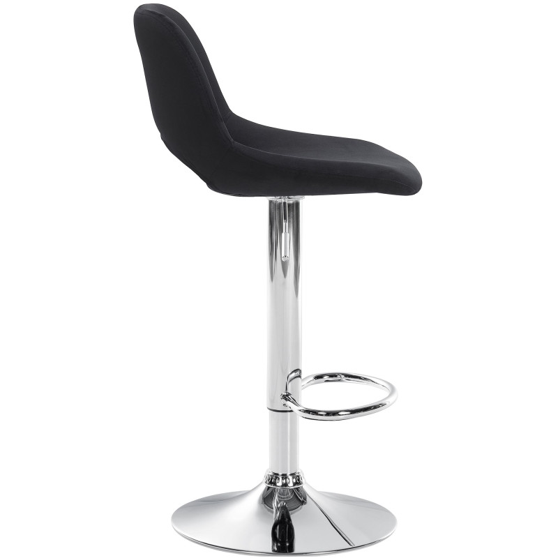 Tabouret de bar Camden, velours, chrome, noir
