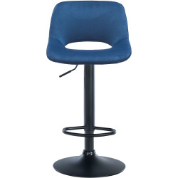Tabouret de bar Camden en velours noir bleu