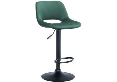 Tabouret de bar Camden en velours, noir/vert