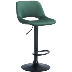 Tabouret de bar Camden en velours noir vert
