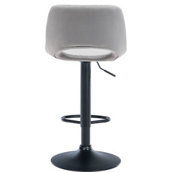 Tabouret de bar Camden en velours noir gris clair
