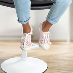 Ensemble de 2 tabourets de bar Damar, similicuir, blanc noir