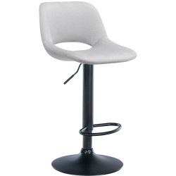 Tabouret de bar Camden en velours noir gris clair