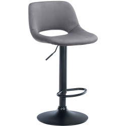 Tabouret de bar Camden en velours noir gris foncé