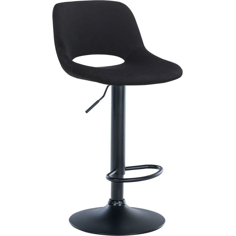 Tabouret de bar Camden en velours noir noir