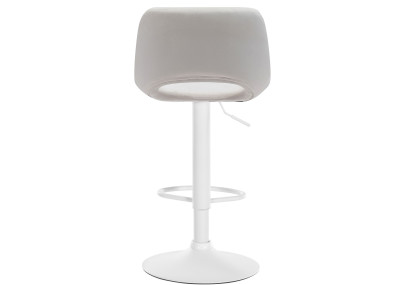 Sgabello da bar in velluto Camden, bianco/crema
