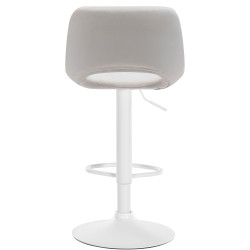 Tabouret de bar Camden en velours blanc crème