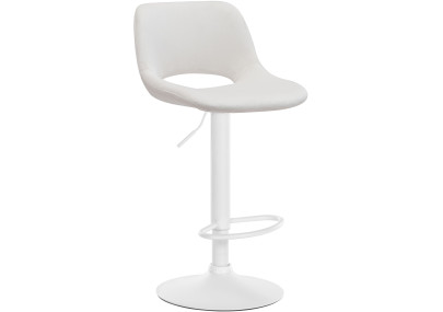 Tabouret de bar Camden en velours, blanc/crème