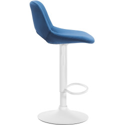 Tabouret de bar Camden en velours blanc bleu