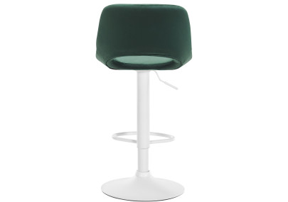 Taburete de bar Camden de terciopelo, blanco/verde