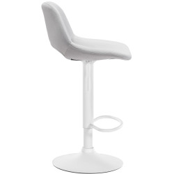 Tabouret de bar Camden en velours blanc gris clair